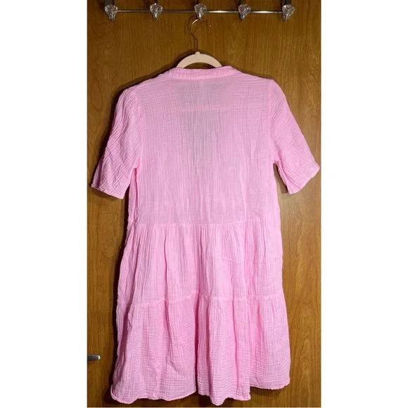 Anthropologie Kallie Flowy Tunic Dress Pink Beach Cover-Up NWOT Sz S - Picture 5 of 9